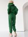 Стильный утепленный костюм на флисе Худи+джогеры зеленый, Зелёный, S-M