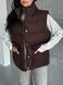 Жилет кашемир на кнопках шоколадный, Шоколадный, универсальный (S-L)