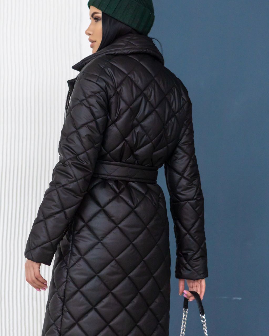 Пальто стеганое Стокгольм демисезонное черное, Черный, XS