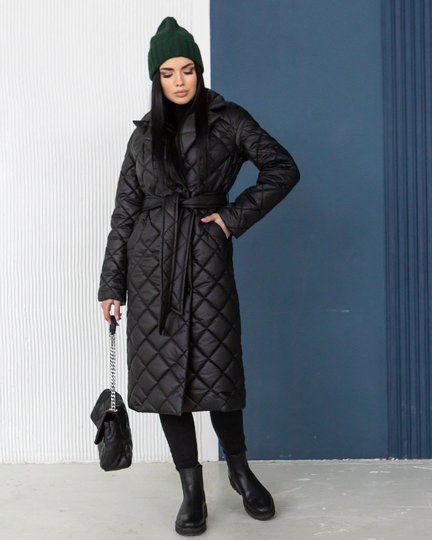 Пальто стеганое Стокгольм демисезонное черное, Черный, XS