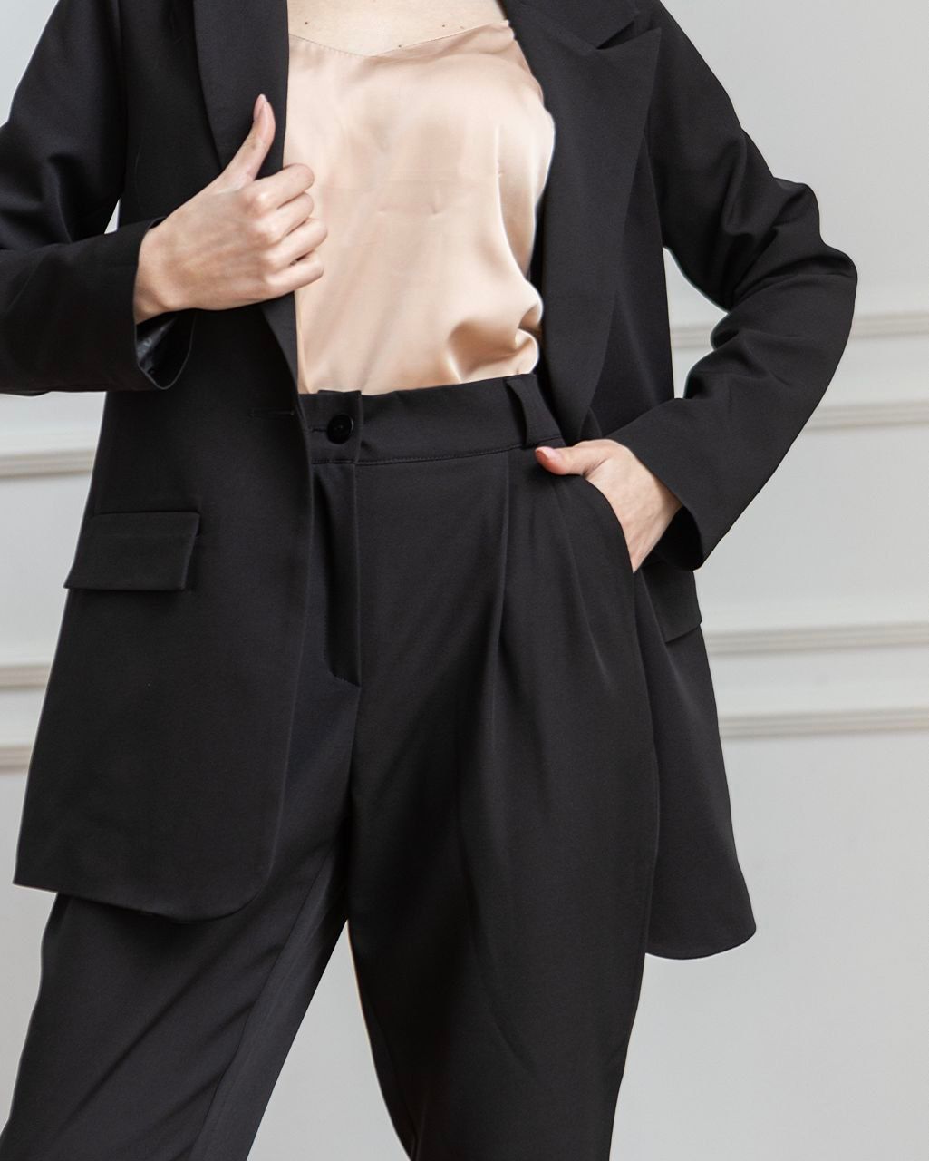 Стильный классический пиджак Сицилия черный, Черный, XS
