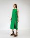 Сукня міді з розрізом зелена, Зелений, XS