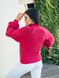 Шерстяной свитер объемной вязки с горловиной стоечкой малиновый, Малиновый, универсальный (S-L)