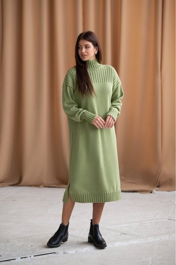 Платье вязаное Жемчужина, Зелёный, Универсальный