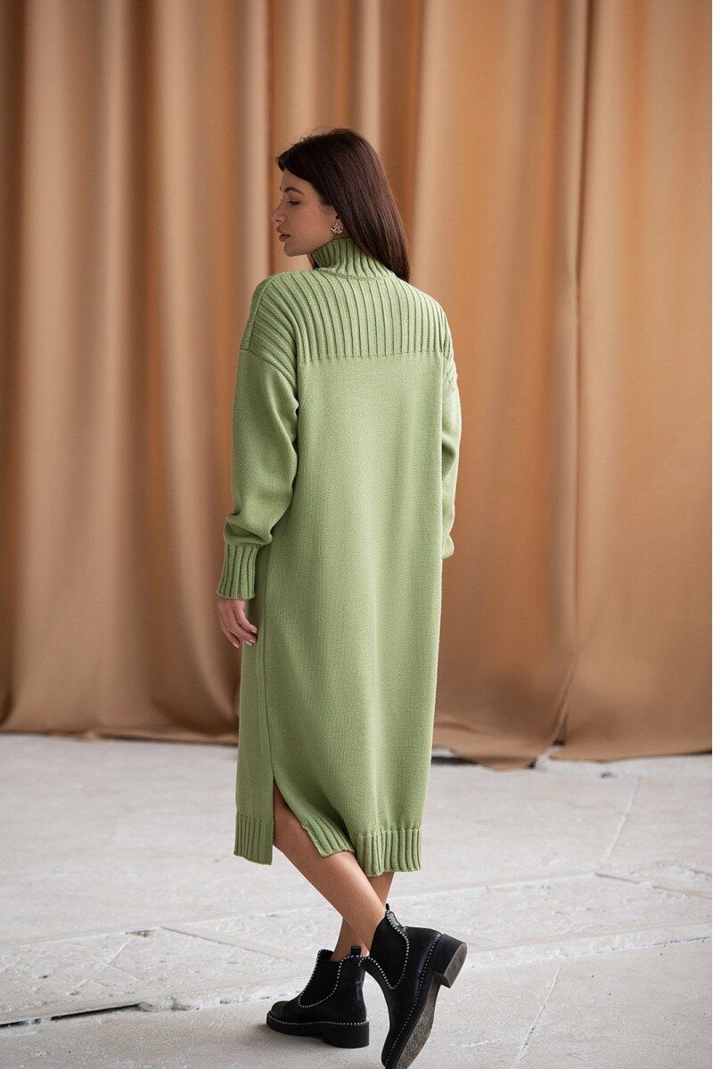 Платье вязаное Жемчужина, Зелёный, Универсальный